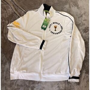 FIFA World Cup 2014 Brazil Champions Track Jacket White Full Zip Mens Large NWT